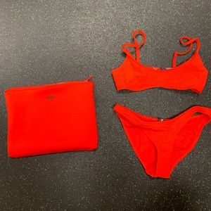 Triangl swimsuit. Small bottoms, xs top.